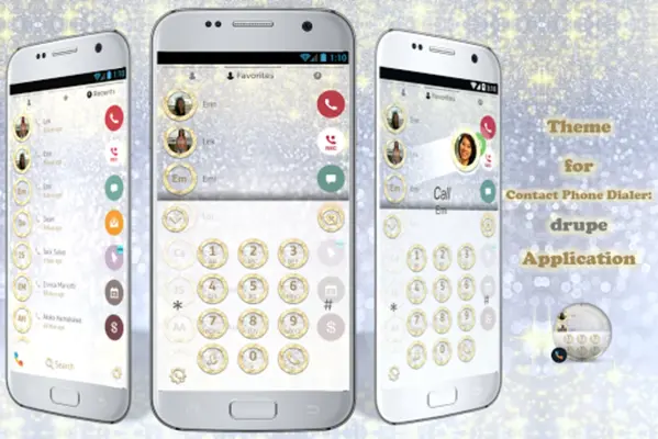 Glitter Gold Silver PhoneTheme android App screenshot 5